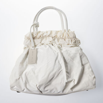 Coccinelle White Ruffle Bag