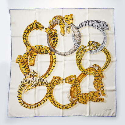 Cartier Foulard Motif Pantheres Scarf
