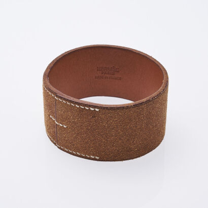 Hermes Brown Suede Bangle