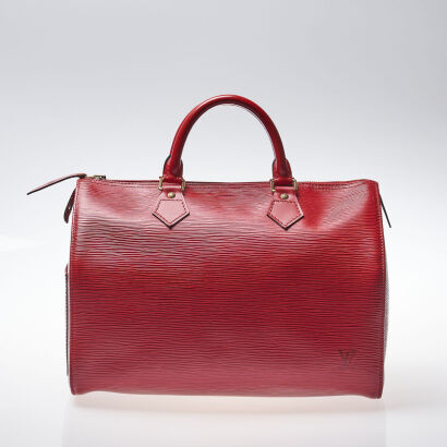 Louis Vuitton Red Epi Leather Speedy Bag