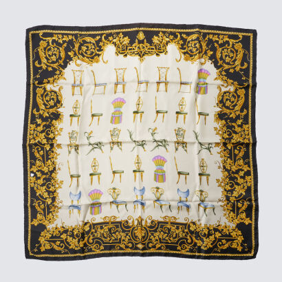 Versace Silk Chairs Scarf