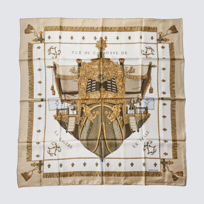 Hermes Vue Du Carrosse De La Galere Scarf