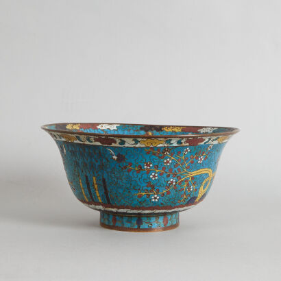 A Chinese Late Ming to Early Qing Cloisonne 'Horse' Bowl