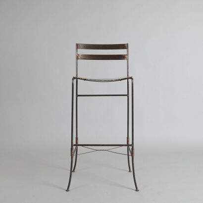 A Marilyn Sainty Bar Stool with Tortoise Shell Seat