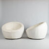 A Pair of White Leather Swivel Tub Chairs&nbsp; - 2
