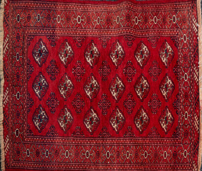 A Wool Knotted-Pile Torkman Iranian Rug