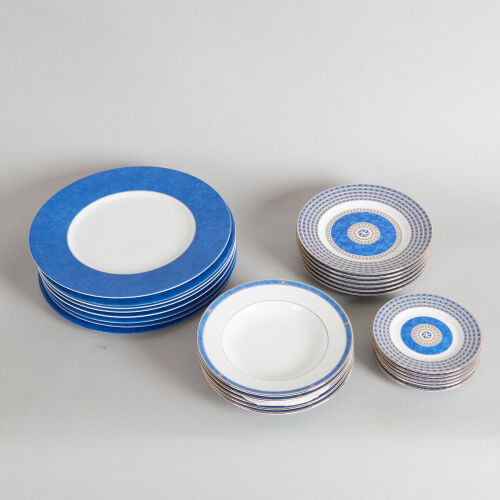 A Christofle Byzance Bleu Dinner Service&nbsp;