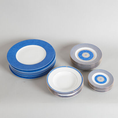 A Christofle Byzance Bleu Dinner Service 