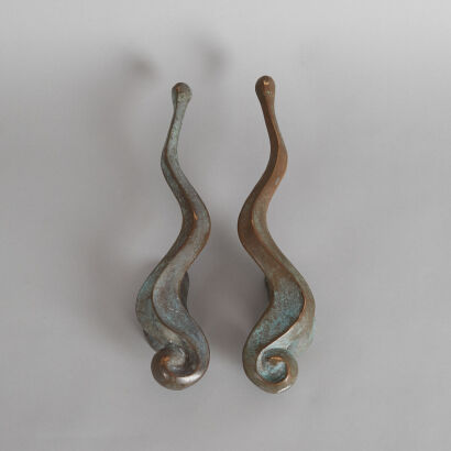 A Pair of Mathew von Sturmer Cast Bronze Handles 