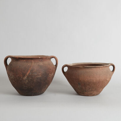 A Pair of 18th Century French Ceramic Cooking Pots