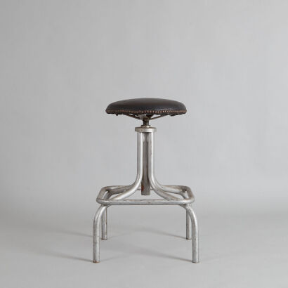 A French Heliolite Industrial Stool