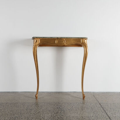 A French Gilded Console with Marble Top