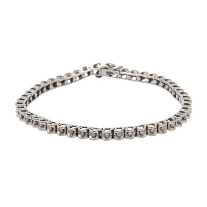 10ct White Gold Diamond Tennis Bracelet