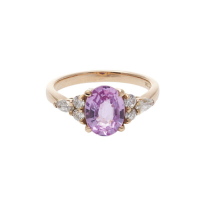 18ct Pink Sapphire and Diamond Ring