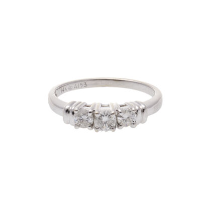 14ct White Gold Three Stone Diamond Ring