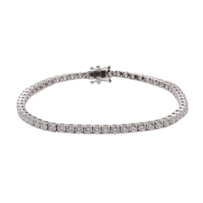 18ct White Gold Diamond Tennis Bracelet