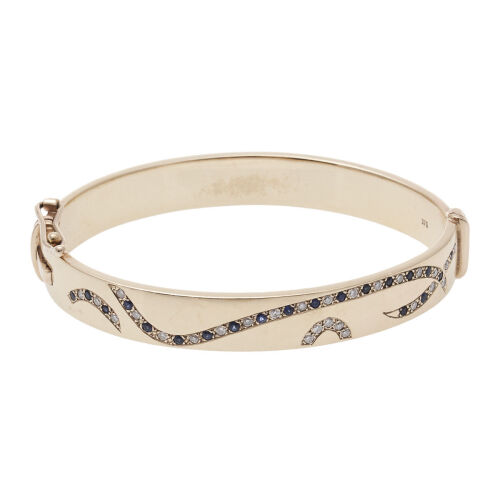 9ct Sapphire and Diamond Bangle