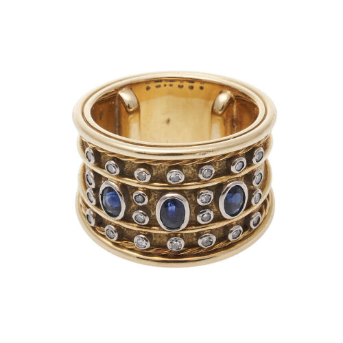 18ct Peter Minturn Sapphire and Diamond Ring