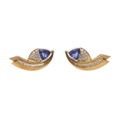 18ct Tanzanite and Diamond Earrings