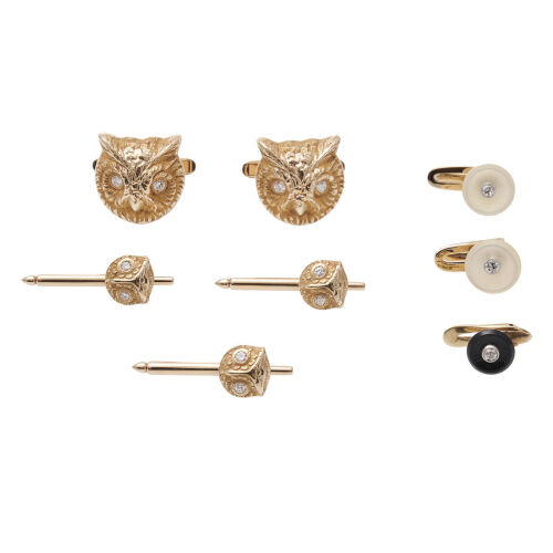 Collection of Gold Cufflinks and Shirt Button Studs