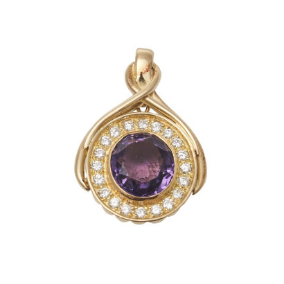 18ct Vintage Amethyst Pendant