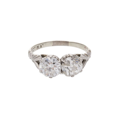 Vintage 18ct Two Stone Diamond Ring