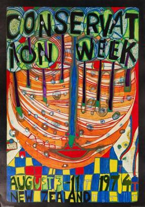 Original Hundertwasser Conservation Week 1974 Poster