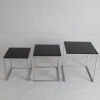 A Set of Glass and Chrome Nesting Tables - 4