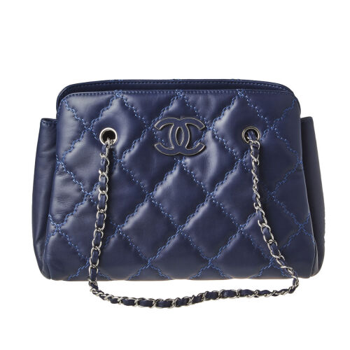 Chanel Wild Stitch Leather Chain Tote Bag