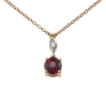 18ct Garnet and Diamond Pendant