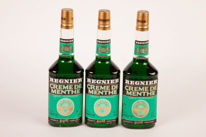 (3) Regnier Creme de Menthe produced by Cointreau c1980s