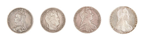 Four Large Antique Silver Coins 1780 - 1899 