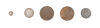 Five Old English Collector Coins