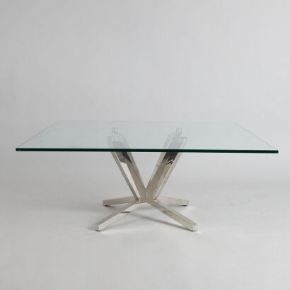 A Bradford Chrome and Glass Coffee Table