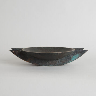 An Abstract Contemporary Bronze Bowl