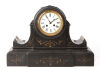 A French Marble Clock with Porcelain Face and Cathedral Gong