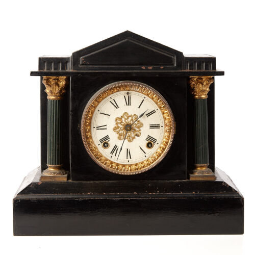 An Ansonia Iron Mantel Clock