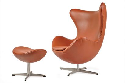 Arne Jacobsen Egg Chair and Stool