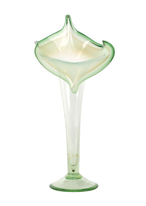 A Green Glass Art Nouveau Tulip Vase