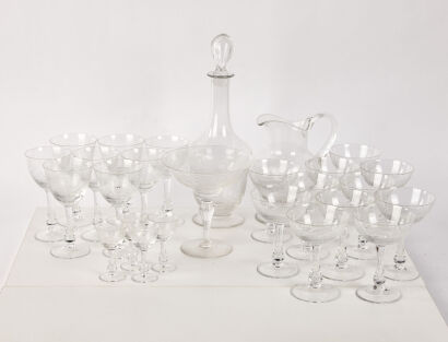 A Large Set of Venetian Glassware C. 1950s