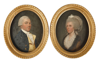 ARTIST UNKNOWN A Pair of 18th Century Oval Portraits