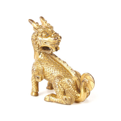 An 18th Century Chinese Gilt Qilin