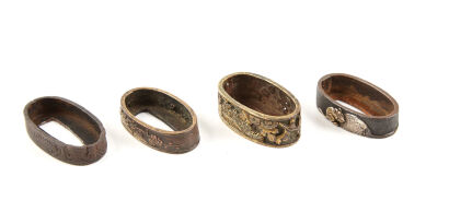 Four Old Japanese Edo Period, Fuchi for Samurai Sword, C.1750 - 1850