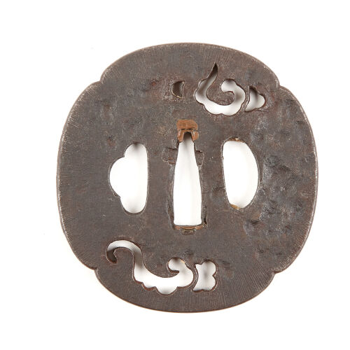 A Japanese Tembo School Forged Iron Tsuba 18th Century