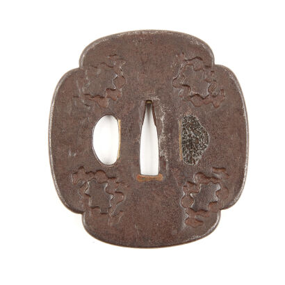 An Early-Edo 17th Century Japanese Tembo School Iron Tsuba