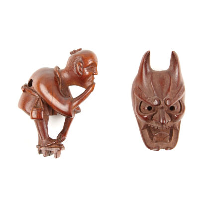 Two Meiji Period Wooden Netsuke, C.1880