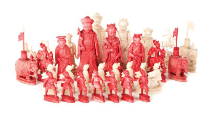 A 19th Century Chinese Ivory Chess Set