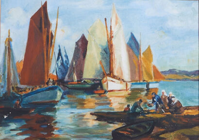 UNKNOWN ARTIST Boat Scene