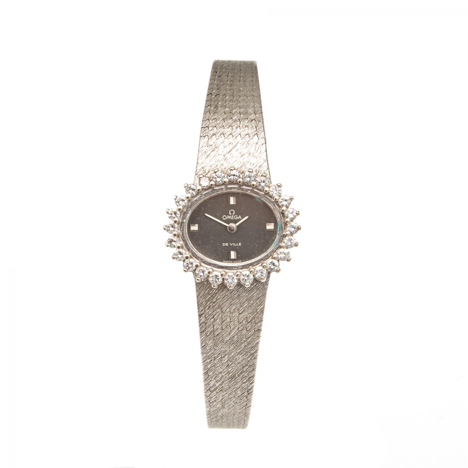 A White Gold and Diamond Vintage Omega Wristwatch - Price Estimate ...
