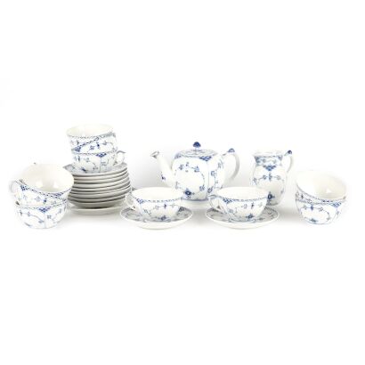 A Royal Copenhagen Blue and White Tea Set